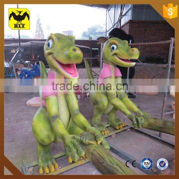 HLT animatronic cartoon dinosaur seesaw for playground