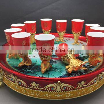 Factory directly produce chinese style red ceramic small wine cup