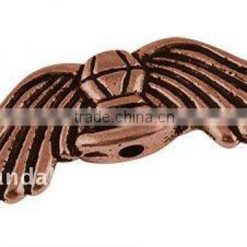 Tibetan Style Beads, Lead Free and Nickel Free, Wing, Red Copper, 31x10x3mm, hole: 1mm(TIBEB-A11258-R-FF)