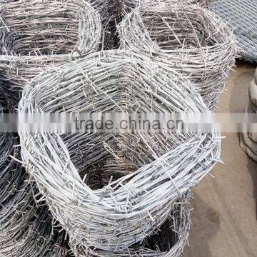 BWG10X12 galvanized barbed wire with 5 inch spacing