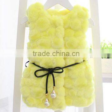 2015 women's fur vest rabbit knitting korean coat woman knit fur vest