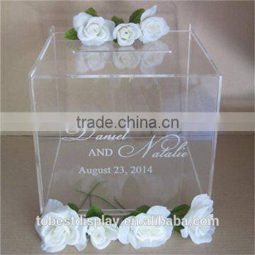 elegant smooth surface square acrylic box/plexiglass acrylic square box/clear acrylic favor box