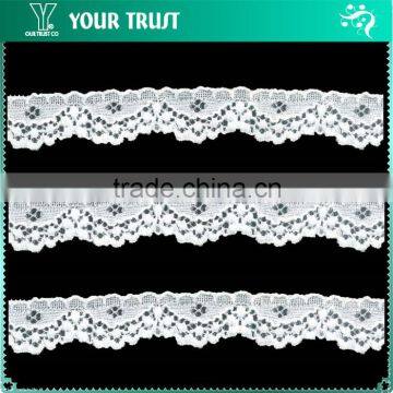 Width 2.1 Centimeter White Stretch Trimming Spandex Elastic Lace