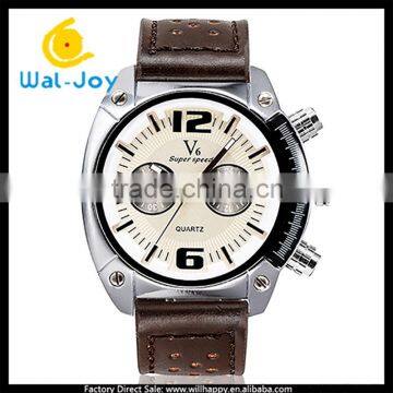 WJ-5430 2016 creative quartz vogue leather multicolor V6 high popularity men outdoor watch