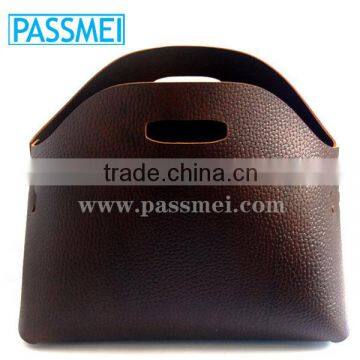 High Quality Leather Storage Basket Genuine Leather Magazine Rack Leather Bin photo-2