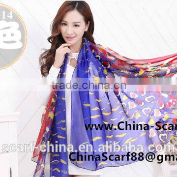 Beach Patterned Silk Scarf Wholesale photo-6