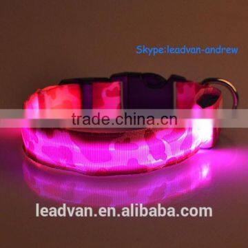 Nite Light Pet Safety Stretch Buckle Camouflage lighted led dog collar