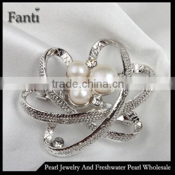 Cultured water fresh pearls brooch pin jewelry wholesale in china