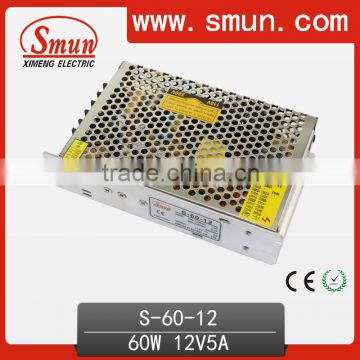 S-60-12 Single Output 60W 12V 5A Power Supply With 2 Years Warranty