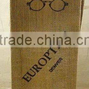 PP laminated jute promotional wine bag