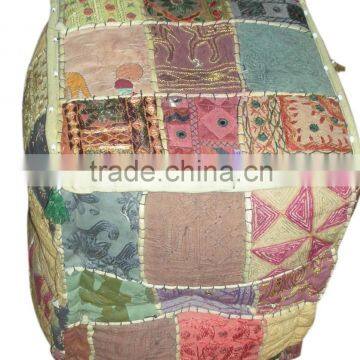 RTHPF-7 Stylish square Home Furnishing khambadia work floor cushion badmeri embroidered Poufs and ottomans Modern Designer