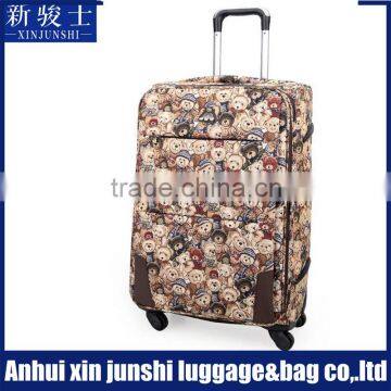 Polycarbonate Canvas Printed Trolley Luggage Canvas Travel Luggage