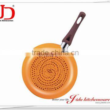 SILK SCREEN BOTTOM Aluminum Frying Pan with soft touch handle