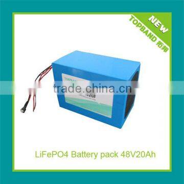 Hot selling LiFePO4 rechargeable Battery for motorcycle 48V20Ah TB-4820F