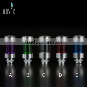 510 Glass drip tips with stainless steel, wide bore glass drip tips on hot selling