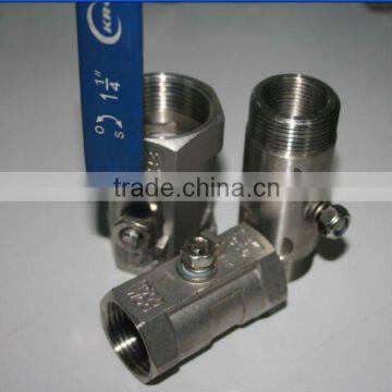 One piece thread ball valve
