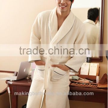 latest new design men's outdoor hotel waffle bathrobe