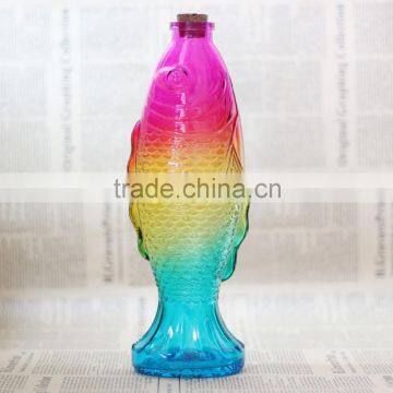 ARTBAY coloured glaze pate fish shaped glass vase for home decoration