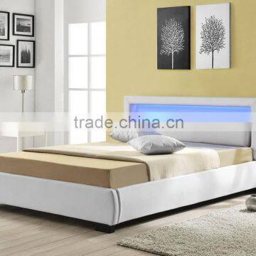 Exclusive Italian Designer Curve PU Leather LED Bed photo-6