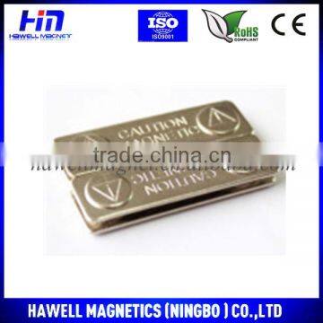 Magnetic metal name badge with two pieces neodymium magnets