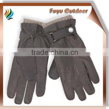 genuine leather gloves for winter warm usage, hand stiched, woven lining, all sizes, tape wrist with button