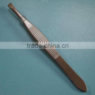 MJ-98 1.0mm Stainless steel flat tip mat finished manicure tweezers
