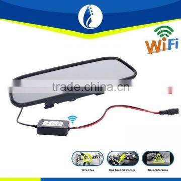 Digital Wireless Wifi 4.3inch Wire Free One Second Startup Car Rearview Mirror Tachograph photo-3