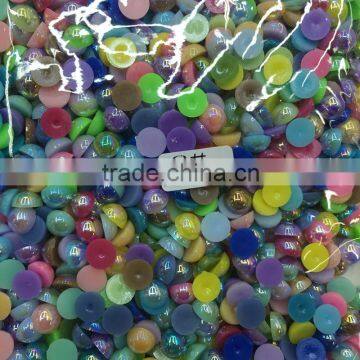 well coatting fake 8mm mixed color AB plastic half pearl beads without hole