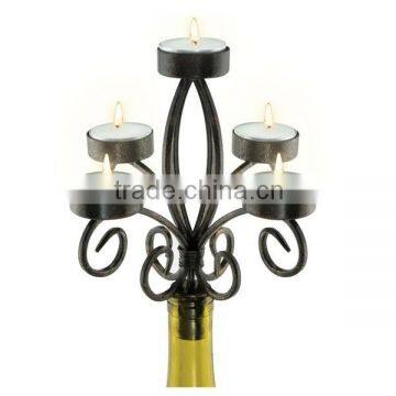 5 Arms Scroll Iron Wine Bottle Candelabra