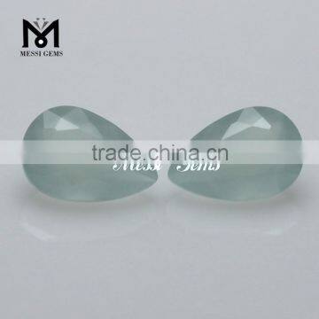 Wuzhou Wholesale Pear 4x6 Milky Green Glass Gems Bulk