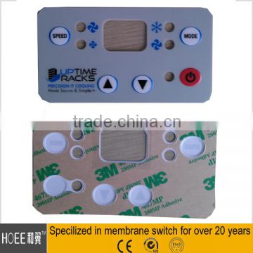 embossed button tactile feedback graphic overlay cuttong hole sticker panel