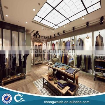 wall mounted display cabinet,garments showroom display