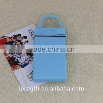 Wholesale Ultra Thin Built in Cable Pocket Power Bank 800mah photo-2