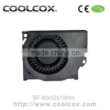 CoolCox 4010 small blower fan,40x52x10mm mini turbo fan,5V/12V/24V,DC brushless electric fan blower