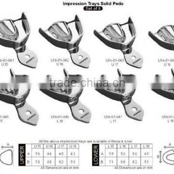 Dental Impression Trays Set Of 8 Made of 18/8 Stainless Steel