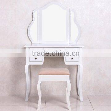 French Country Shabby Chic Makeup Mirrored Furniture Dressing Table photo-2