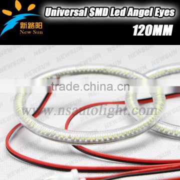 Factory wholesale SMD led angel eyes 9-16V DC super bright led headlamp angel eyes rings 120mm 3014smd 123pcs leds