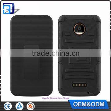 Bulk Buy From China Outdoor Heavy Duty Belt Clip Combo Holster Kickstand Silicone PC Case For Moto Z Force Cover Shockproof photo-5