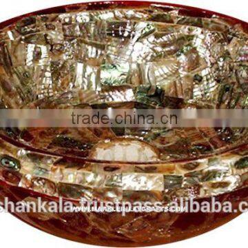 Luxurious Sea Shell Abalone Stone Kitchen Sink Bowl