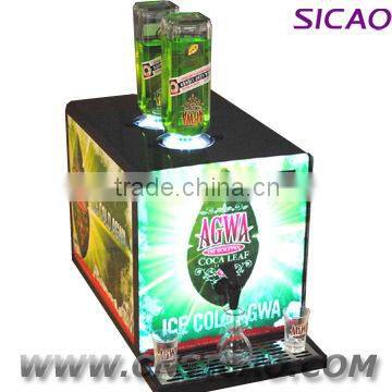 Fan cooling shot liquor machine 2 spouts dispensing cold shot machine for two 750ml bottle