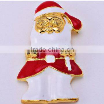 50*30mm Unique Design Personalized Enamel Christmas Santa Claus Brooch Pin photo-2