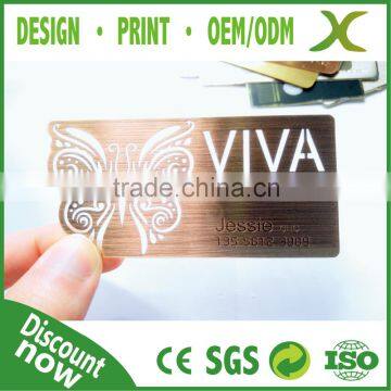 304 Stainless Steel rose gold business card/ Metal name card/ Printing Matte Mirror metal card