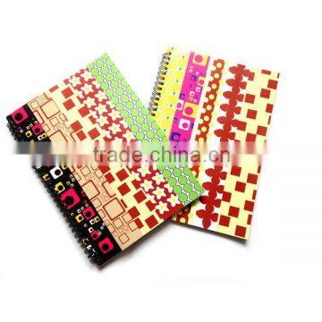 spiral notebook with stripe printing,paper notebook