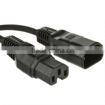 Rubber cable IEC 60320 C14 to C15 Female Power Cable High temperature connector plug power cords