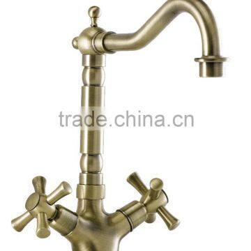 Artistic Antique Brass Kitchen Mixer Faucet