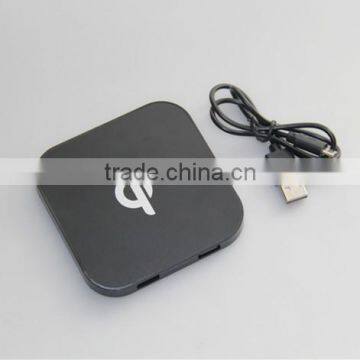 QI wireless mobile phone battery charger with two usb output