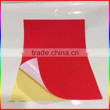 red Self adhesive fluorescent sticker paper in A4 size