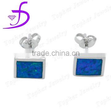 2016 wholesale square silver earrings design tetragonum shaped earrings