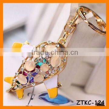 2014 Fashion Hollow Opal Aircraft Key Chain, Gift Bag Pendant ZTKC-124