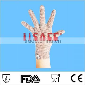 stainless steel chain mail cut proof gloves for butcher